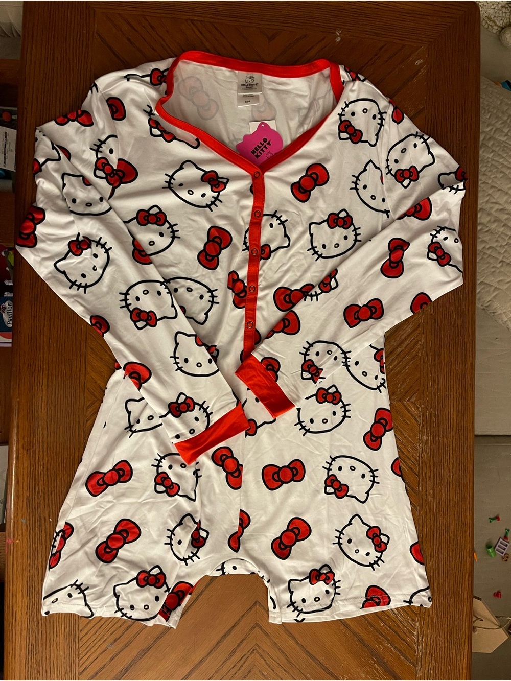 Sanrio Hello Kitty White and Red One-Piece Pajama Romper